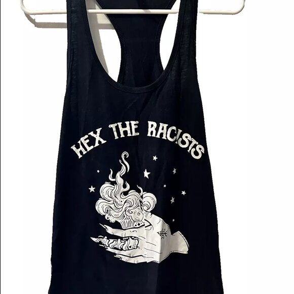 Hex The Racists Racerback Tank Top by independent artist, Barely Worn! - Picture 2 of 3